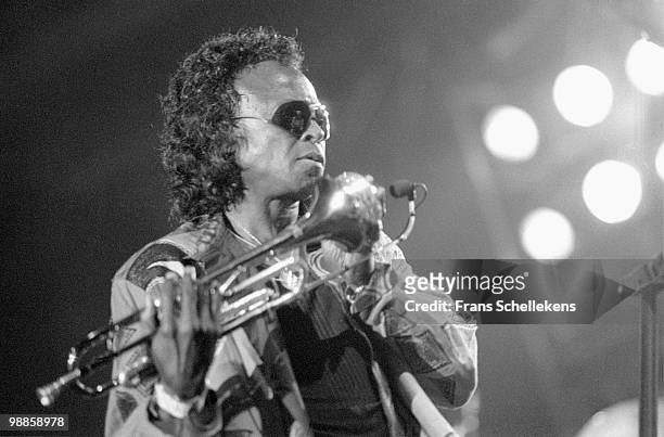 Miles Davis performs live on stage at the North Sea Jazz Festival in the Hague, Holland on July 09 1989