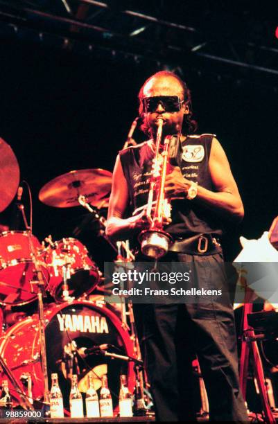 Miles Davis performs live on stage at the North Sea Jazz Festival in the Hague, Holland on July 12 1985