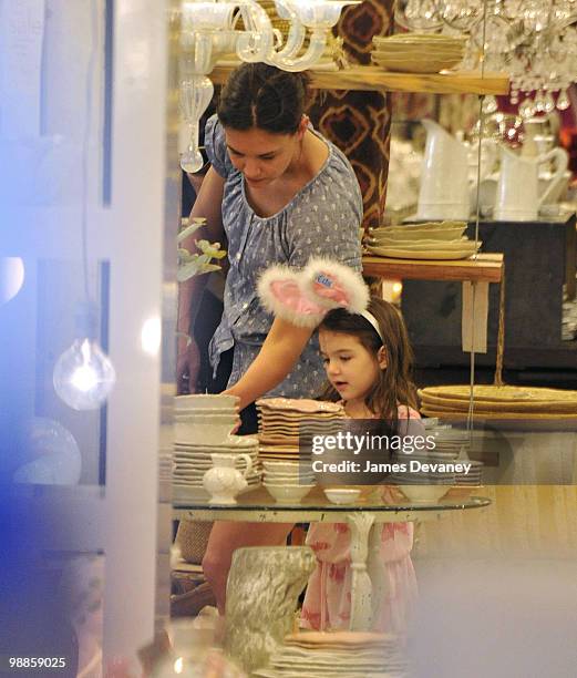 Katie Holmes and Suri Cruise visit ABC Carpet & Home on April 10, 2010 in New York City.