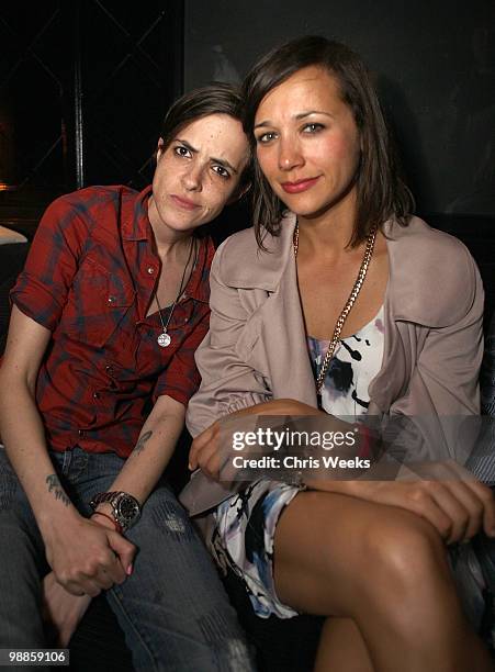 Samantha Ronson and actress Rashida Jones attend the after party for I Heart Ronson Spring Cocktail Jam at Trousdale on May 4, 2010 in West...