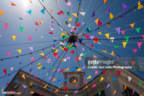 festive colors in the traditional partys of menorca - traditional festival bildbanksfoton och bilder