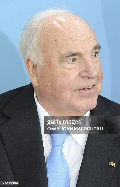 Former German Chancellor Helmut Kohl is pictured during his official birthday reception in his hometown of Ludwigshafen on May 5, 2010. Kohl, who...