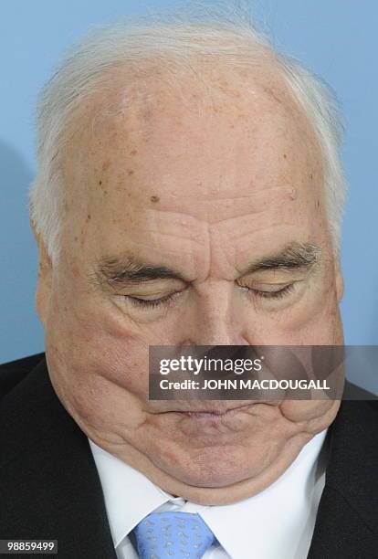 Former German Chancellor Helmut Kohl is pictured during his official birthday reception in his hometown of Ludwigshafen on May 5, 2010. Kohl, who...