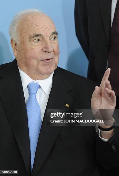 Former German Chancellor Helmut Kohl is pictured during his official birthday reception in his hometown of Ludwigshafen on May 5, 2010. Kohl, who...