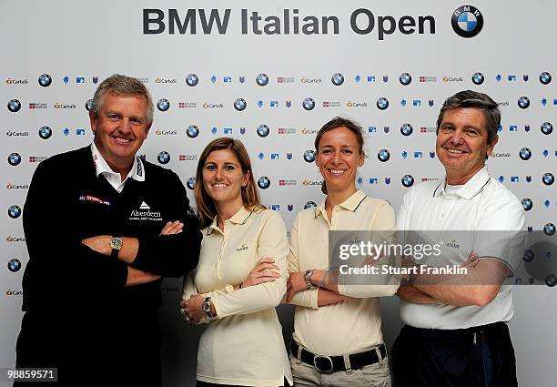 Ryder Cup captain Colin Montgomerie of Scotland with his pro - am partners Viginia Marini, Clara Garcovich and Gianpaolo Marini of Rolex after a...