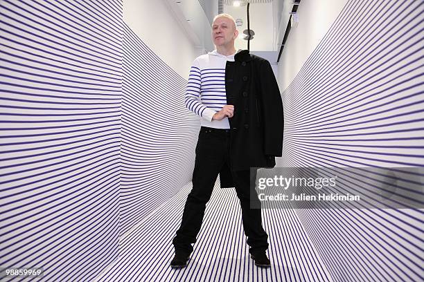 Fashion designer Jean-Paul Gaultier poses during the presentation of 'La Suite Elle Decoration' at Cite de l'Architecture et du Patrimoine on May 5,...