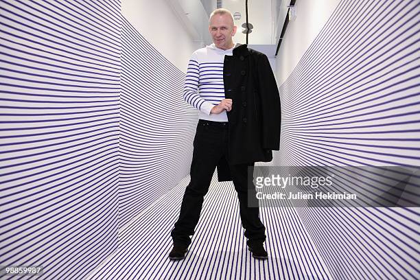 Fashion designer Jean-Paul Gaultier poses during the presentation of 'La Suite Elle Decoration' at Cite de l'Architecture et du Patrimoine on May 5,...