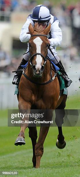 Gertrude Bell and William Buick win The Weatherbys Bank Cheshire Oaks at Chester racecourse on May 05, 2010 in Chester, England