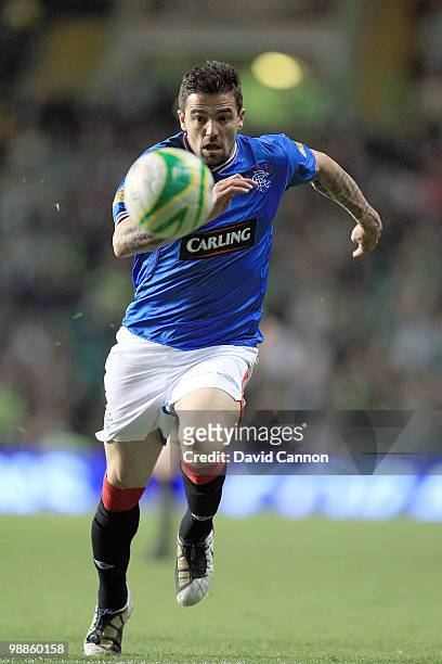 Nacho Novo of Rangers during the Clydesdale Bank Scottish Premier League match between Celtic and Rangers at Celtic Park, on May 4, 2010 in Glasgow,...