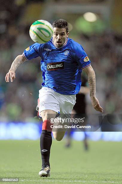 Nacho Novo of Rangers during the Clydesdale Bank Scottish Premier League match between Celtic and Rangers at Celtic Park, on May 4, 2010 in Glasgow,...