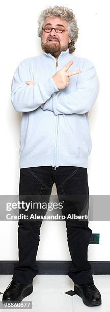 Beppe Grillo poses for a portrait session on December 22, 2007 in Genova, Italy.