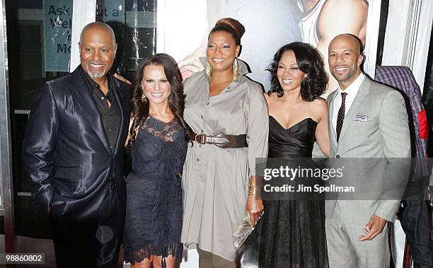 Actor James Pickens Jr., Director Sanaa Hamri, Actress Queen Latifah, Producer Debra Martin Chase, and rapper/actor Common attend the premiere of...