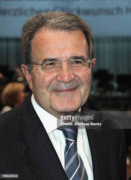 Former Italian Prime Minister Romano Prodi attends the official birthday reception to former German Chancellor Helmut Kohl at the Pfalzbau on May 5,...
