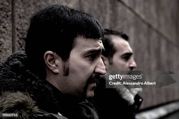 Thyssen Krupp, with the moustache and green parka Ciro Massimo Argentino of the FIOM pose for a portraits session on January 22, 2008 in Turin, Italy.