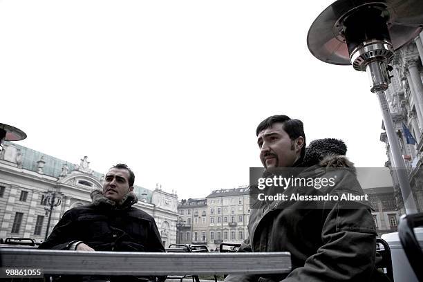 ThyssenKrupp, with the moustache and green parka Ciro Massimo Argentino of the FIOM and in black coat Luigi Gerardi poses for a portraits session on...