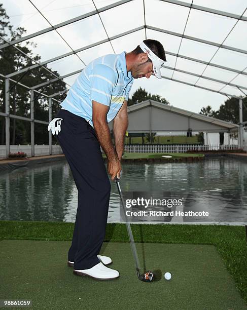 Alvaro Quiros of Spain and Callaway Club Designer, Roger Cleveland , launch the new Callaway X-24 Hot irons at the 17th green Experience at THE...