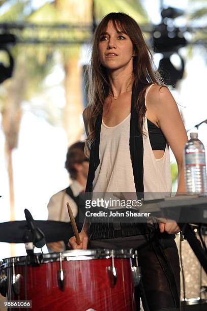 Musician Charlotte Gainsbourg performs during Day 3 of the Coachella Valley Music & Art Festival 2010 held at the Empire Polo Club on April 18, 2010...