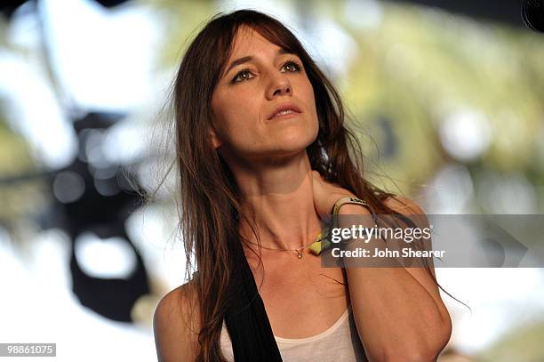 Musician Charlotte Gainsbourg performs during Day 3 of the Coachella Valley Music & Art Festival 2010 held at the Empire Polo Club on April 18, 2010...