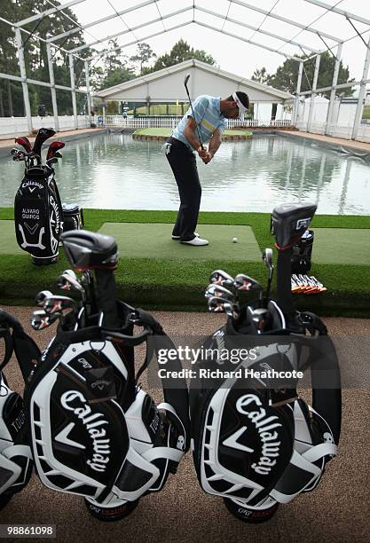 Alvaro Quiros of Spain and Callaway Club Designer, Roger Cleveland , launch the new Callaway X-24 Hot irons at the 17th green Experience at THE...