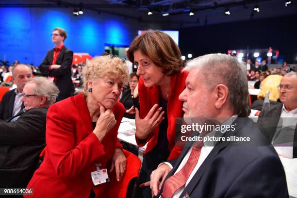 Federal Party Conference of the German Social Democratic Party in Berlin, Germany, 7 December 2017. L-R: Gesine Schwan, Premiere of...