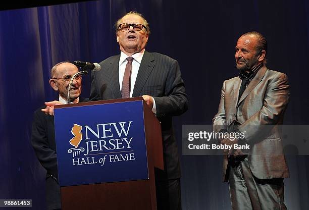 Yogi Berra, Jack Nicholson and Joe Pesci attend the 3rd Annual New Jersey Hall of Fame Induction Ceremony at the New Jersey Performing Arts Center on...