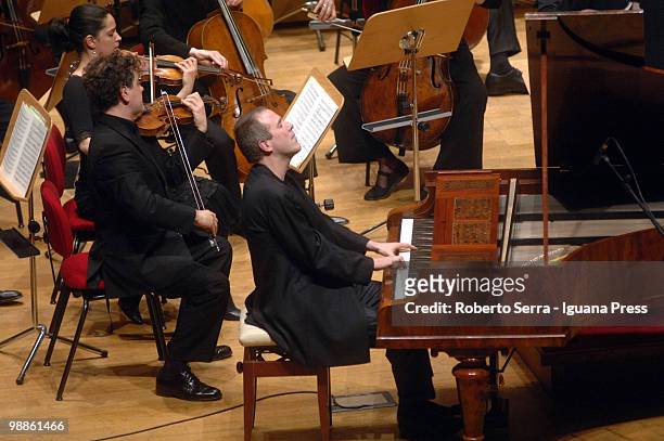 Pianist Alexander Lonquich perfom with the Orchestre des Champs Elysees conduced by M° Philippe Herreweghe in concert for Bologna Festival at...
