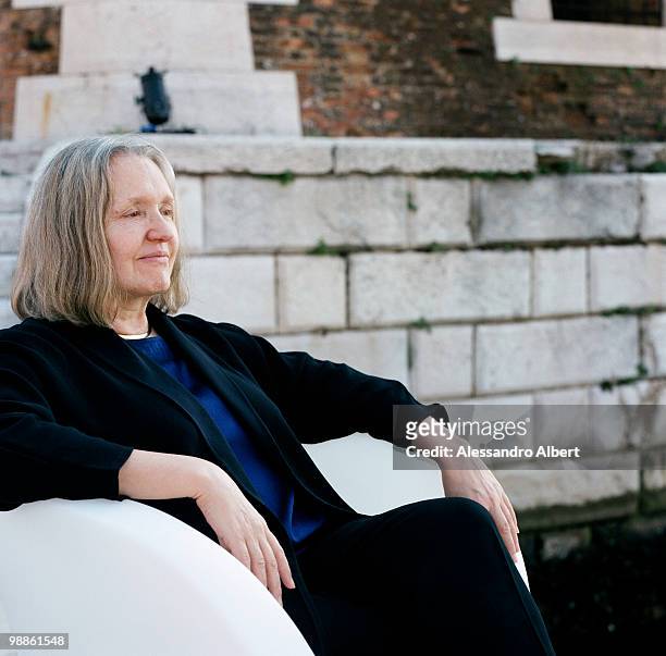 The american sociologist Saskia Sassen poses for a portrait session on September 22, 2006 in Venice, Italy.