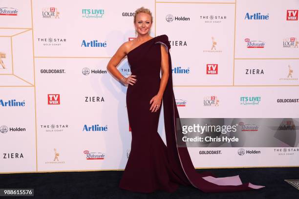 Shelley Craft arrives at the 60th Annual Logie Awards at The Star Gold Coast on July 1, 2018 in Gold Coast, Australia.