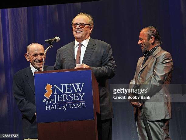 Yogi Berra, Jack Nicholson and Joe Pesci attend the 3rd Annual New Jersey Hall of Fame Induction Ceremony at the New Jersey Performing Arts Center on...