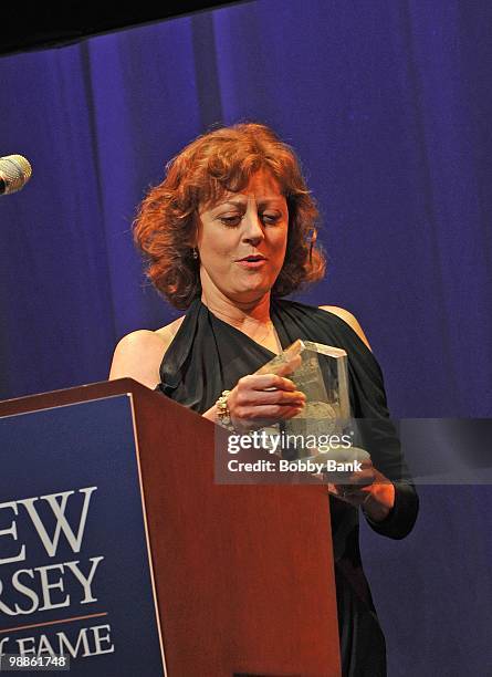 Susan Sarandon attends the 3rd Annual New Jersey Hall of Fame Induction Ceremony at the New Jersey Performing Arts Center on May 2, 2010 in Newark,...