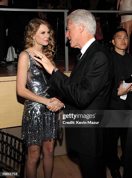 Taylor Swift and President Bill Clinton attends Time's 100 most influential people in the world gala at Frederick P. Rose Hall, Jazz at Lincoln...