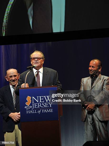 Yogi Berra, Jack Nicholson and Joe Pesci attend the 3rd Annual New Jersey Hall of Fame Induction Ceremony at the New Jersey Performing Arts Center on...