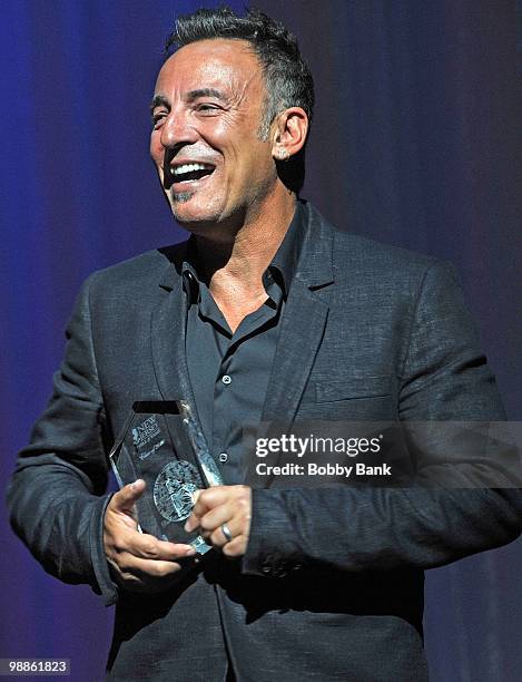 Bruce Springsteen attends the 3rd Annual New Jersey Hall of Fame Induction Ceremony at the New Jersey Performing Arts Center on May 2, 2010 in...