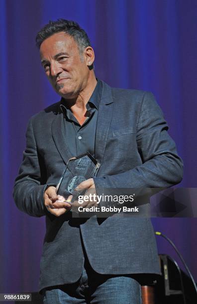 Bruce Springsteen attends the 3rd Annual New Jersey Hall of Fame Induction Ceremony at the New Jersey Performing Arts Center on May 2, 2010 in...