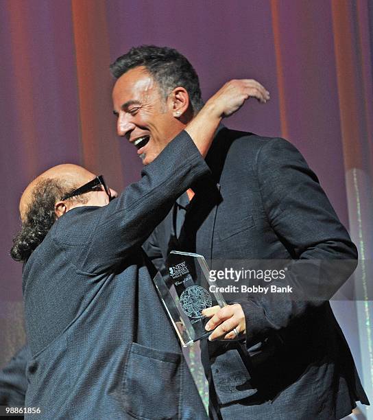 Danny DeVito and Bruce Springsteen attend the 3rd Annual New Jersey Hall of Fame Induction Ceremony at the New Jersey Performing Arts Center on May...