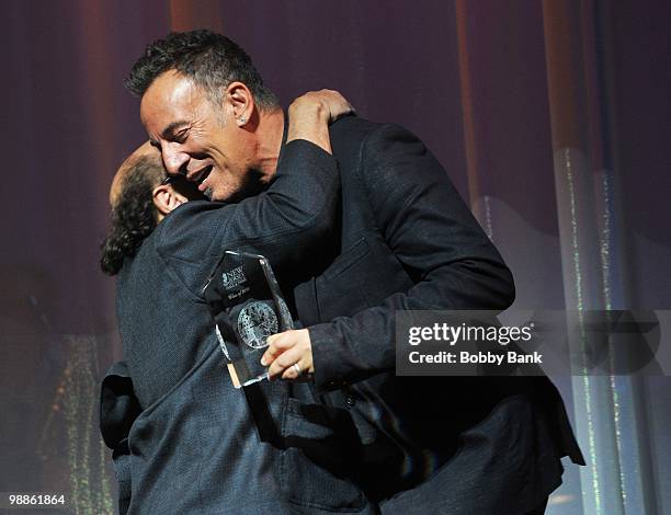 Danny DeVito and Bruce Springsteen attend the 3rd Annual New Jersey Hall of Fame Induction Ceremony at the New Jersey Performing Arts Center on May...