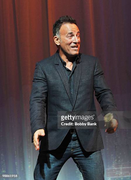 Bruce Springsteen attends the 3rd Annual New Jersey Hall of Fame Induction Ceremony at the New Jersey Performing Arts Center on May 2, 2010 in...