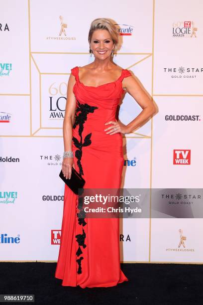 Sandra Sully arrives at the 60th Annual Logie Awards at The Star Gold Coast on July 1, 2018 in Gold Coast, Australia.