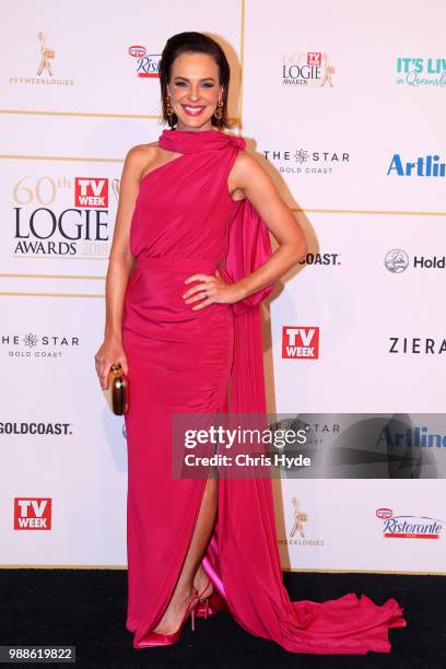 Natarsha Belling arrives at the 60th Annual Logie Awards at The Star Gold Coast on July 1, 2018 in Gold Coast, Australia.