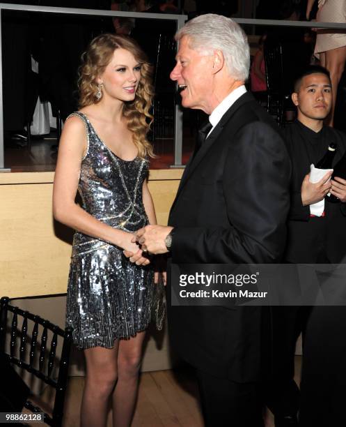 Taylor Swift and President Bill Clinton attends Time's 100 most influential people in the world gala at Frederick P. Rose Hall, Jazz at Lincoln...