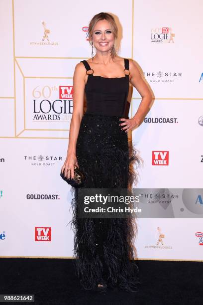 Allison Langdon arrives at the 60th Annual Logie Awards at The Star Gold Coast on July 1, 2018 in Gold Coast, Australia.