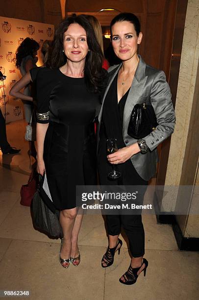 Dervla Kirwan and Kirsty Gallacher attend the SHE Inspiring Women Awards at Claridges Hotel on May 5, 2010 in London, England.