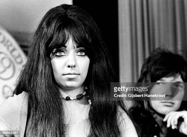 Mariska Veres from Shocking Blue posed at Schiphol Airport in Amsterdam, Netherlands in 1970