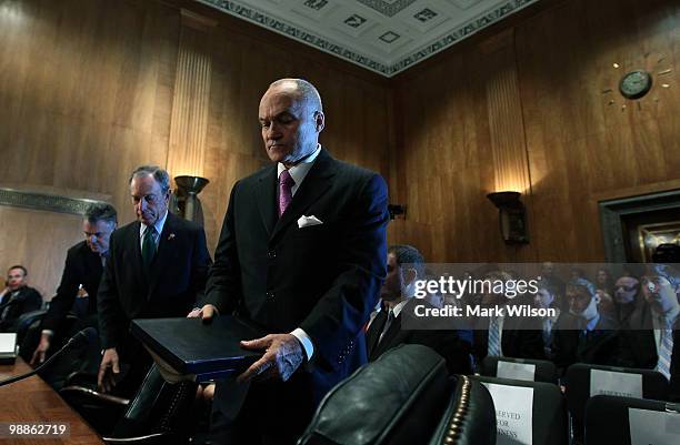 New York City Mayor Michael Bloomberg and New York City, Police Commissioner Raymond Kelly ,arrive at a Senate Homeland Security and Governmental...