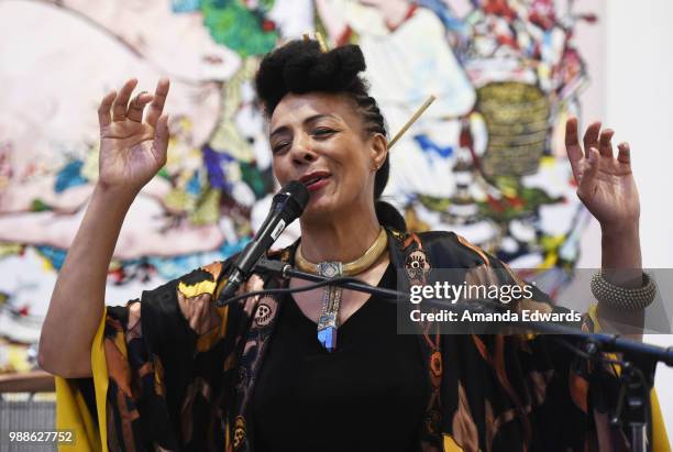 Musical artist Zap Mama performs at Summer Happenings At The Broad: A Journey That Wasn't - Part 1 at The Broad on June 30, 2018 in Los Angeles,...