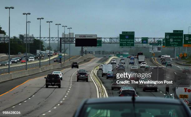 There is usually less traffic in the Express lanes of the beltway near Tysons Corner because many drivers do not want to pay the Express lane fees....