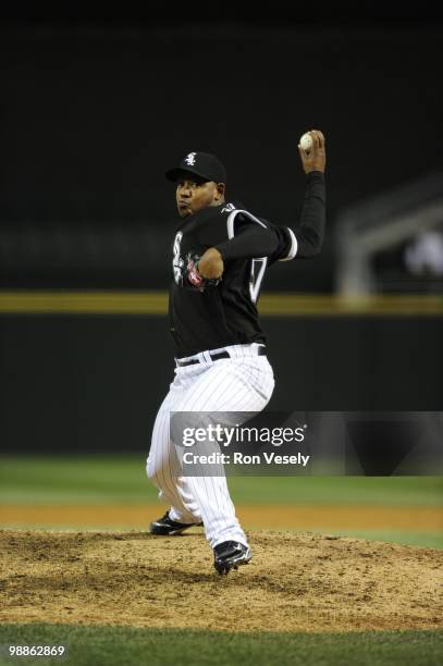 Tony Pena of the Chicago White Sox pitches against the Minnesota Twins on April 9, 2010 at U.S. Cellular Field in Chicago, Illinois. The Twins...