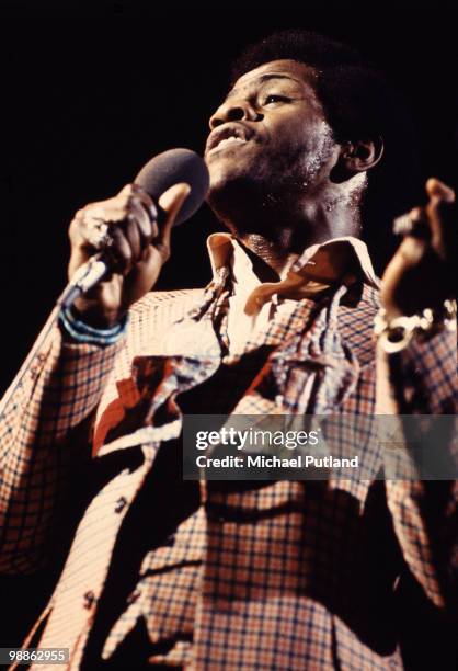 American Soul & Gospel singer Al Green performs on stage, London, 19th May 1973.