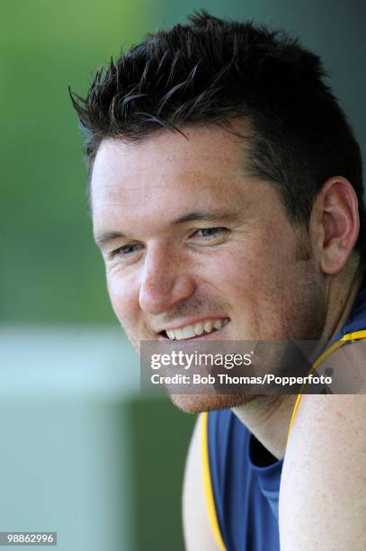 Graeme Smith of South Africa looks on during net practice at the 3W Oval on May 4, 2010 in Bridgetown, Barbados..