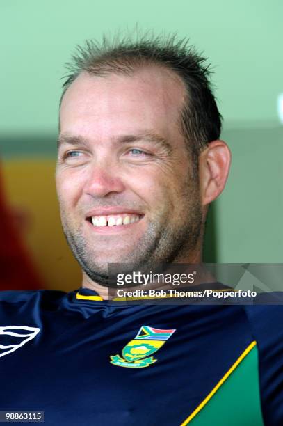 Jacques Kallis of South Africa looks on during net practice at the 3W Oval on May 4, 2010 in Bridgetown, Barbados..